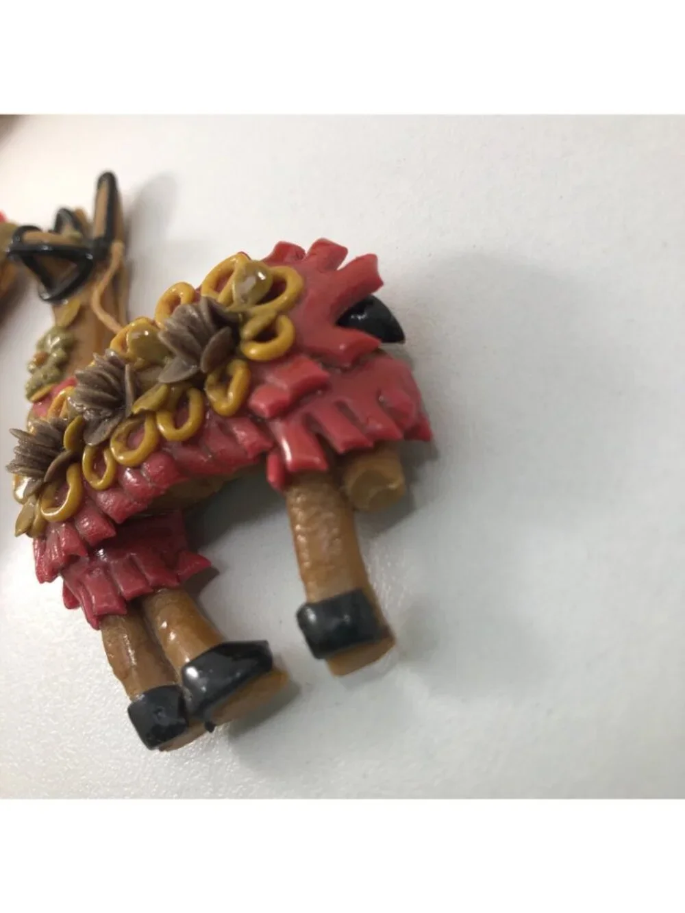 Handmade Vtg Folk Art Bread Dough Christmas Ornaments - set of 8 - see notes